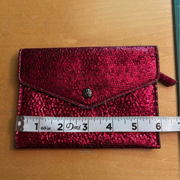 Mz Wallace Red  Sparkle Leather Greta Wallet - Picture 5 of 10